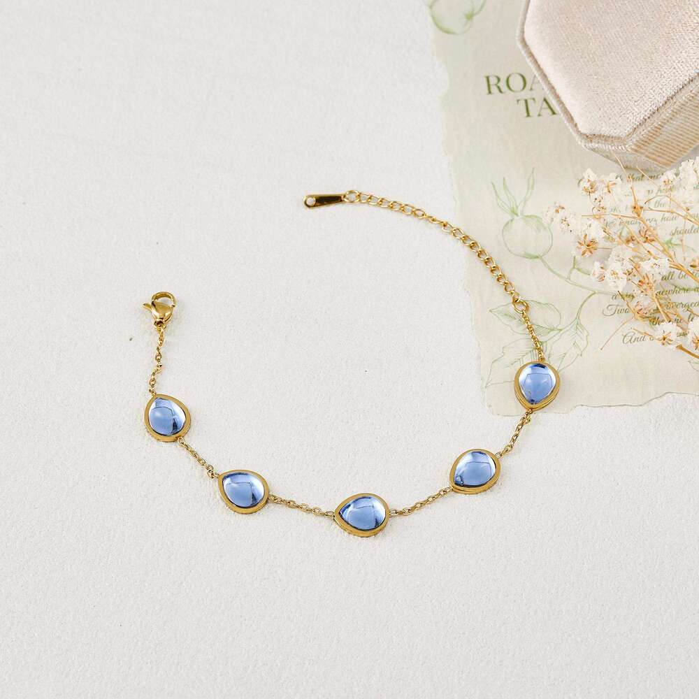 Bracelet For Women Fresh Literary Vintage Geometric Round Crystal Bracelet, European and American Hot-Selling Elegant Versatile Jewelry