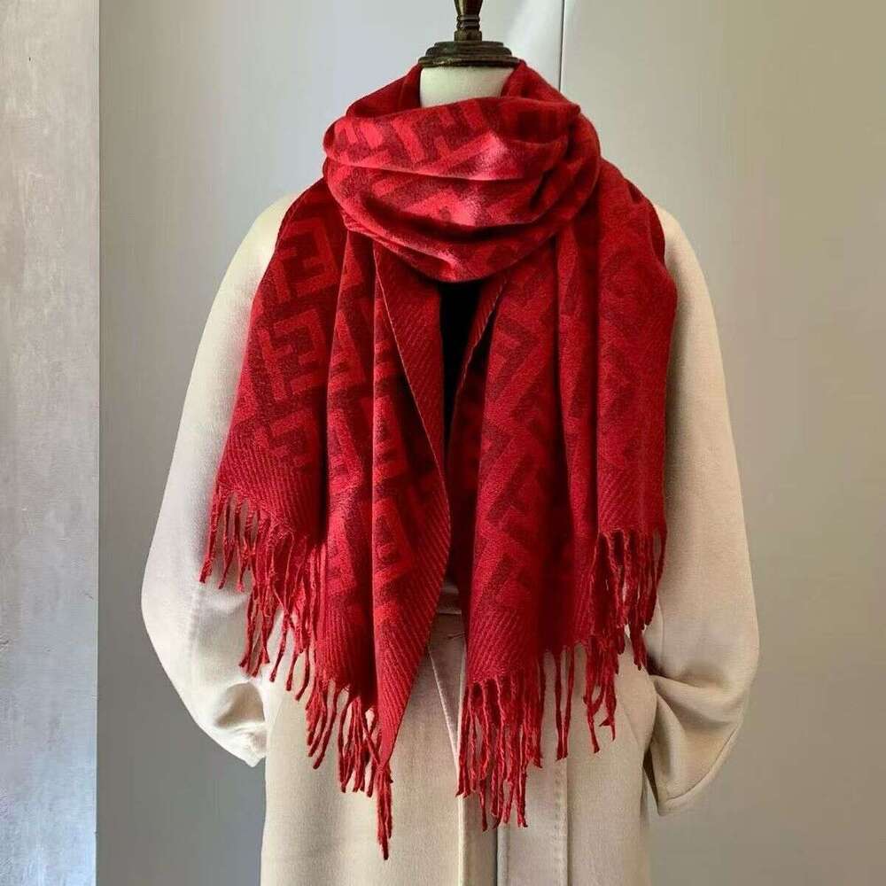 Autumn Winter Letter New Hot-Selling Scarf Tassel Shawl Fashion Trendy Warm Neck Warmer Unisex Versatile