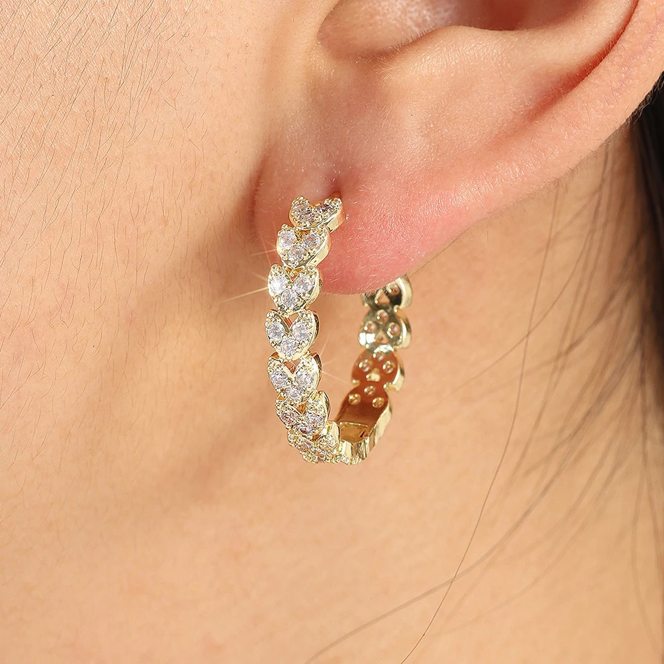 ZAKOL Elegant Micro Paved Zircon Big Hoop Earring for Women Bridal Wedding Engagement Party Jewelry 251224