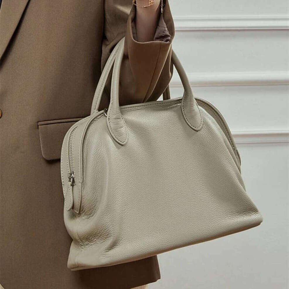 Oloey Burminsa Cowhide Genuine Leather Large Shell Tote Handbags For Women 2025 Luxury Office Ladies Shoulder Crossbody Bags