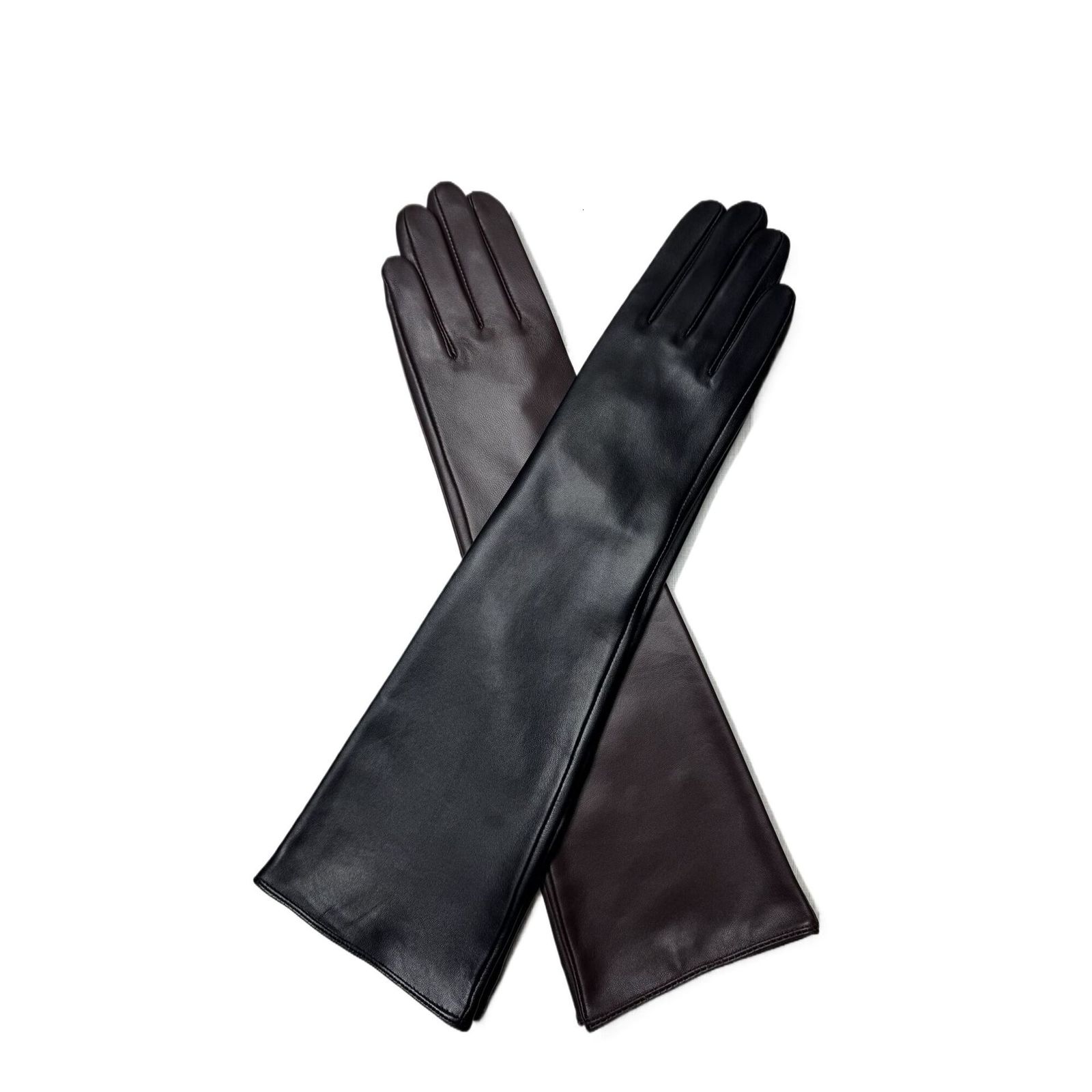 Long gloves winter sheepskin gloves womens genuine leather gloves womens long sleeves brown womens fashion 241105