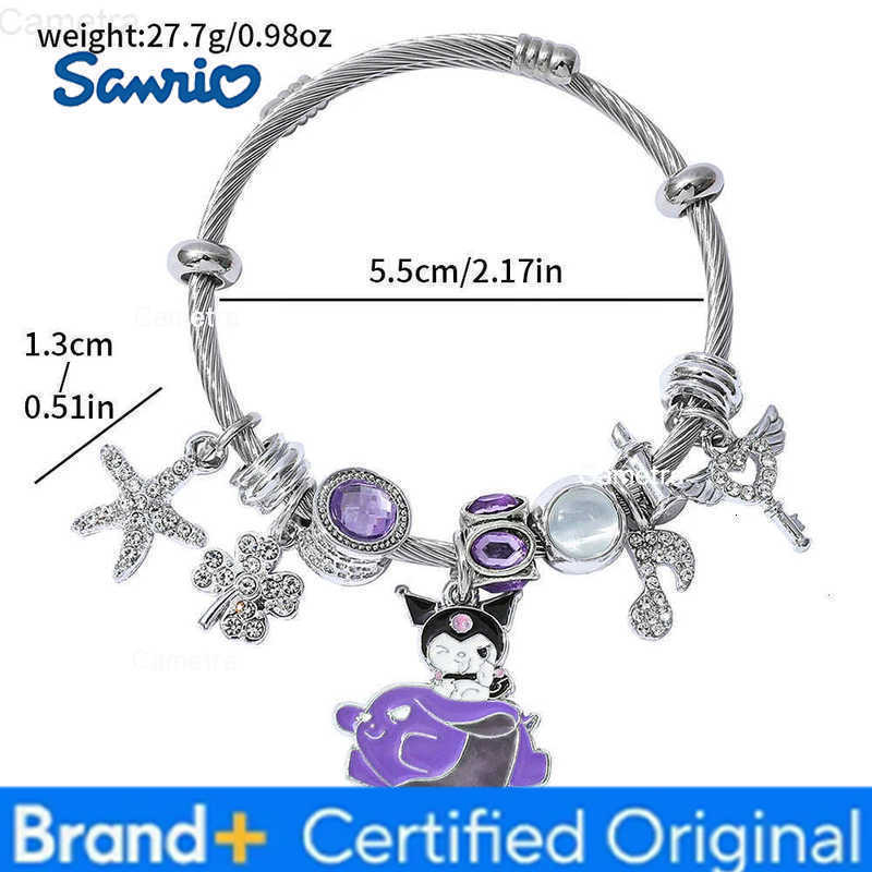 Sanrio Anime Kuromi Bracelet Charming Cute Kuromi Adjustable Bangle for Friend Birthday Party Jewelry Accessories Fashion Gift H251229