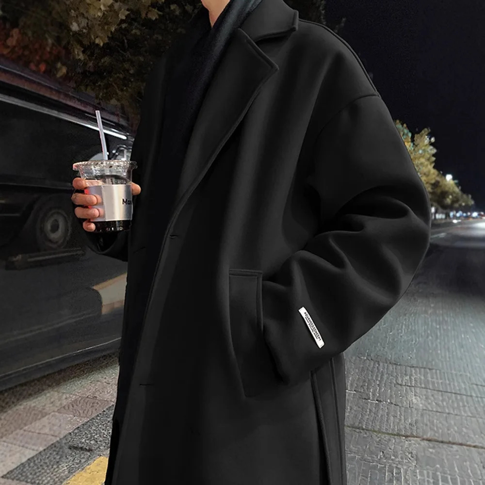 2025 Winter MidLength Wool Coat British Style Chic Woolen Jacket HighEnd OvertheKnee Trench 251226