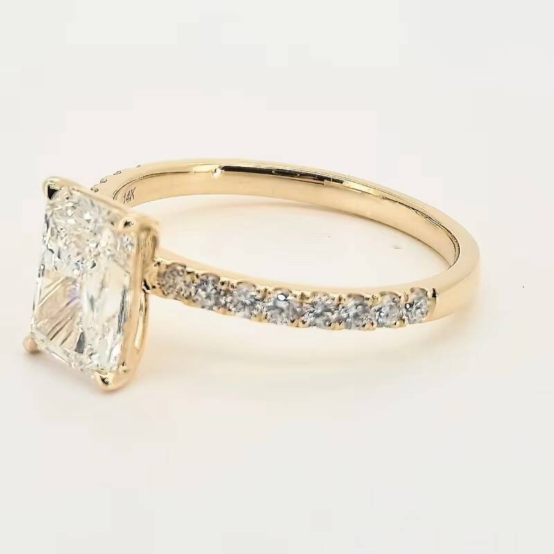 Custom Princess Cut Lab Diamond Rings 14K Soild Gold IGI Certified Synthetic Lab Grown Diamond Ring