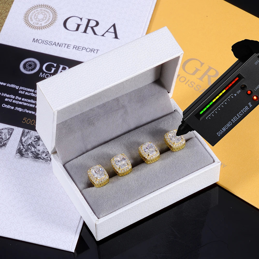 925 VVS Iced Out D Color Stud Earrings Sterling Silver Hip Hop Jewelry Fine Jewelry Gift Unisex 251224