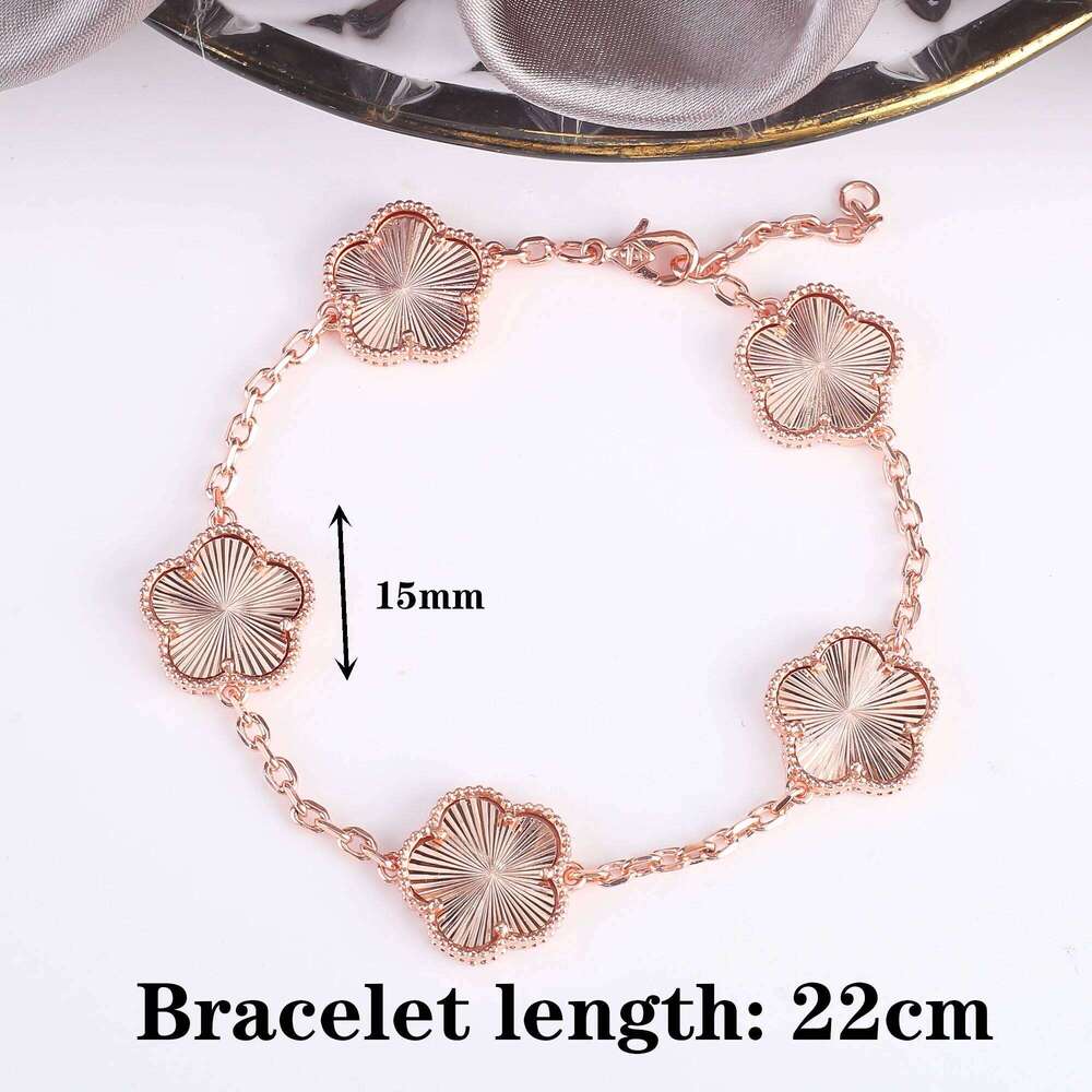 Hot Sale 11 Color Natural Stone Five Leaf Flower Plant Adjustable Bracelet Classic for Woman Fashion Party Jewelry Gift Clover 25H1229