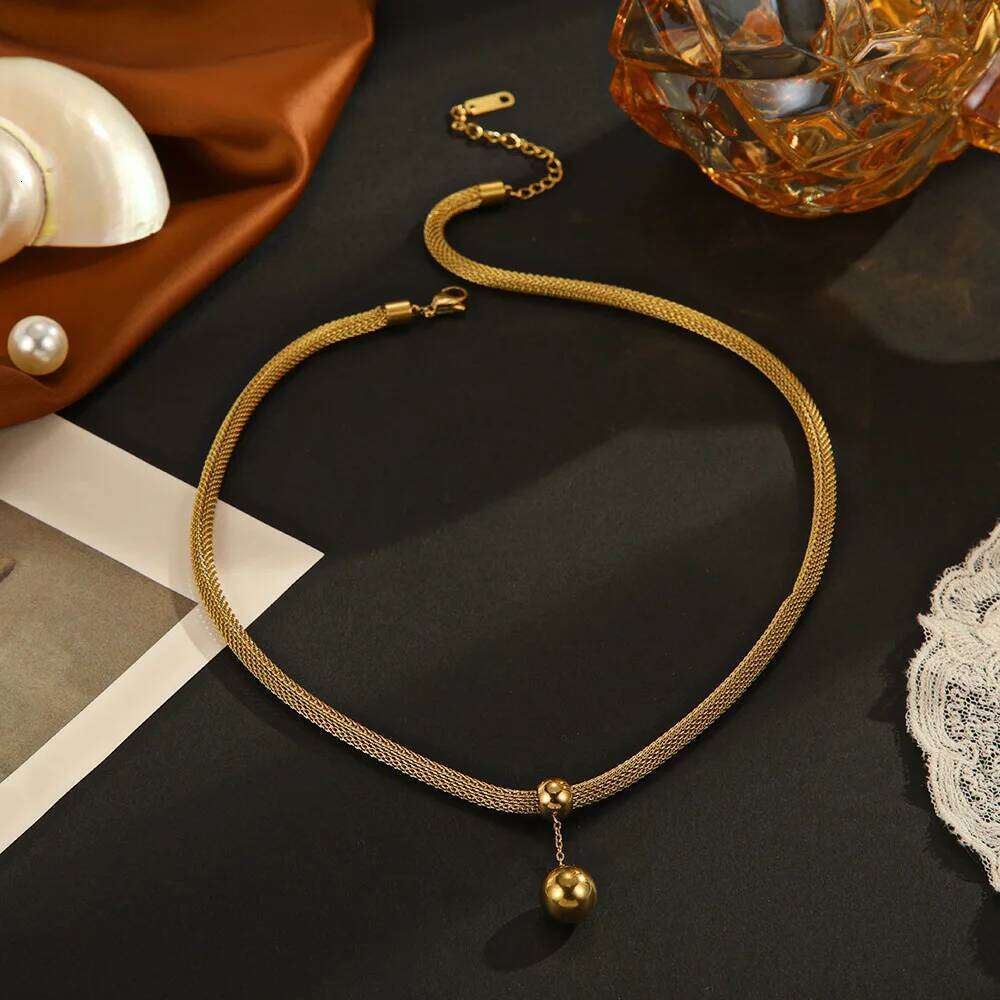 ZAKOL Fashion Stainless Steel Hollow Round Ball Pendant Necklace Gold/Silver Color Daily Party Jewelry Accessory for Women