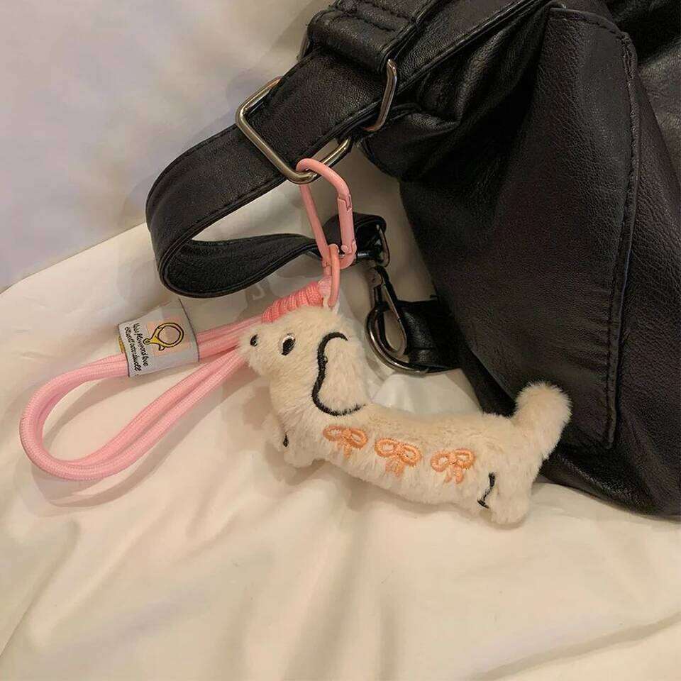 ZAKOL Sweet Kawaii Dachshund Keychain Doll Cartoon Puppy Keyring Couple Key Holder Backpack Pendant Decoration Gifts