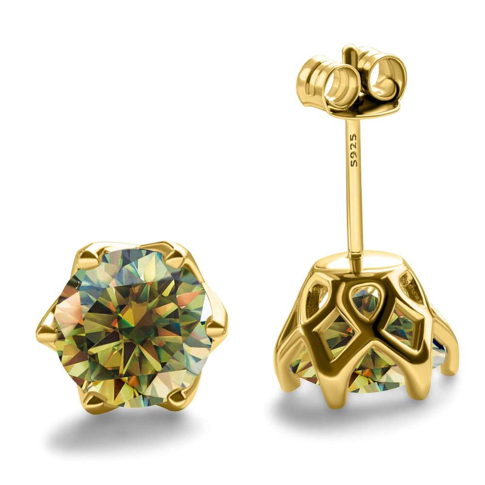 1-2 Carat D Color Moissanite Earrings For Women 100%925 Sterling Silver Ear Studs Fashionable and Brilliant a4e