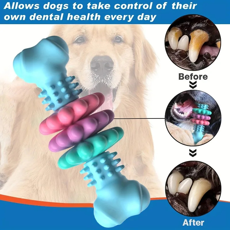 1Pc Indestructible Dog Chew Bone Toy for Aggressive Chewers Teeth Cleaning Training Chew Toy Small Medium Dogs Boredom Relief 251225