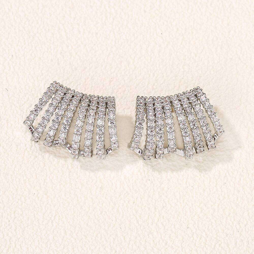 ZAKOL Elegant Trendy Claws Shape Zirconia Wedding Earring for Women Luxury Korean Stud Earrings Fashion Jewelry