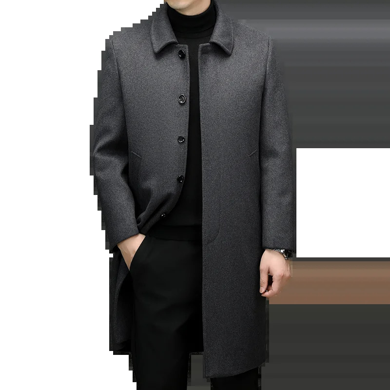 Mens highend and fashionable cashmere coats for autumn winter midlength lapel jackets wool woolen fabrics 251226