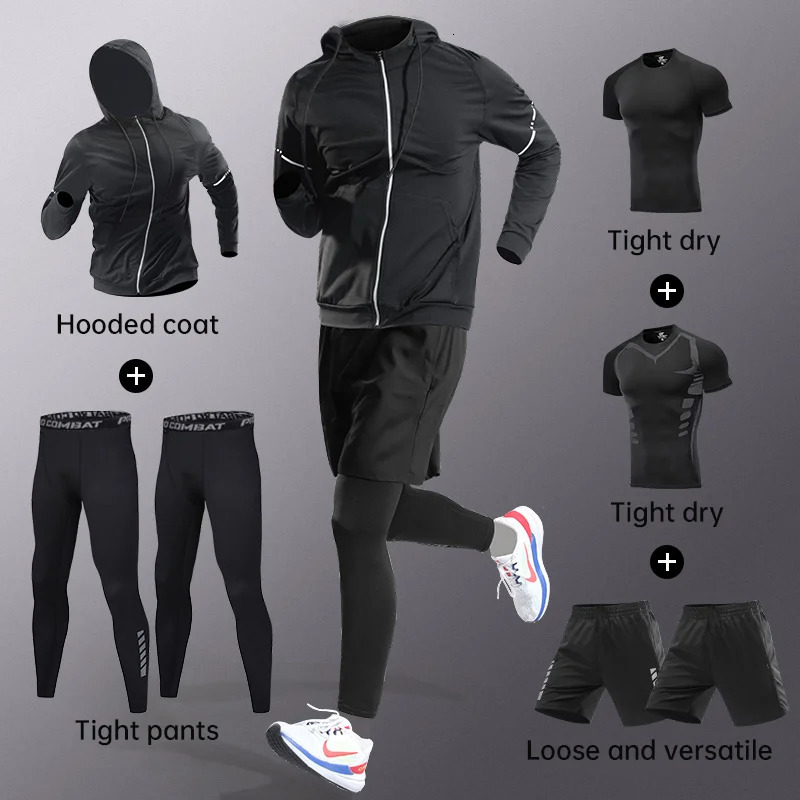 Running sportswear set mens autumn and winter fitness wear fast dry clothes professional training morning run outdoor cycling 251225