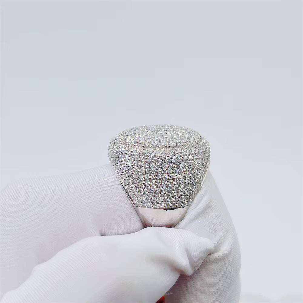 Fashion Hiphop Jewelry New Design High Quality 925 Silver Ring Vvs Moissanite Rings for Women Men