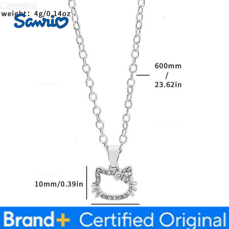 Sanrio Anime Hello Kitty Cartoon Necklace Cute Hollow Out Head Portrait KT Cat Neck Chain for Friend Birthday Accessories Gift H251229