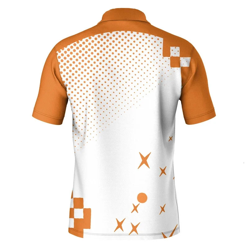 Striped gradient mens polo shirt highquality printed clothing summer casual shortsleeved loose additional clot 251219