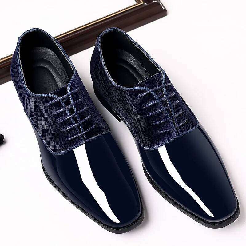 Classic Men's Patent Leather Dress Lace Up Office Work Shoes Pointed Toe Wedding Oxfords Plus Size Shoe New LEEGO LENS