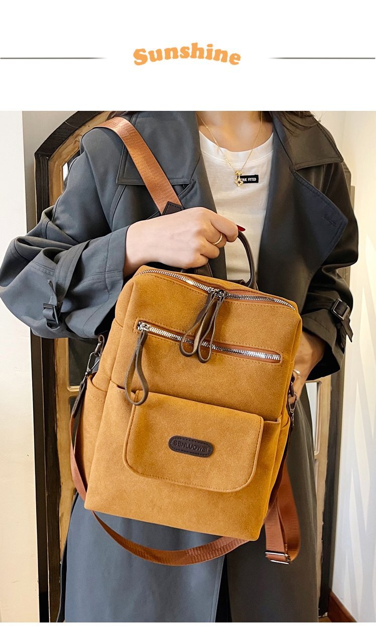 Double shoulder bag for women, Korean style, large capacity women's backpack