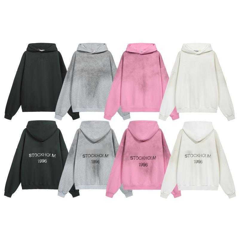 AC1996 Letter Washed Vintage Hoodie High Street American Style Unisex Loose Sweatshirt T251229