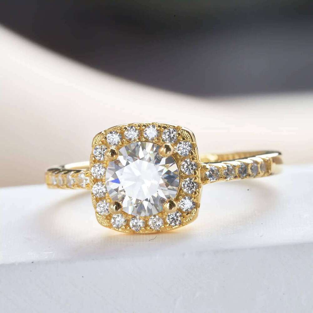 1 Ct D color VVS Moissanite Diamond Rings For Women Female Classic 925 Sterling Silver Ring Wedding Engagement Jewelry 390