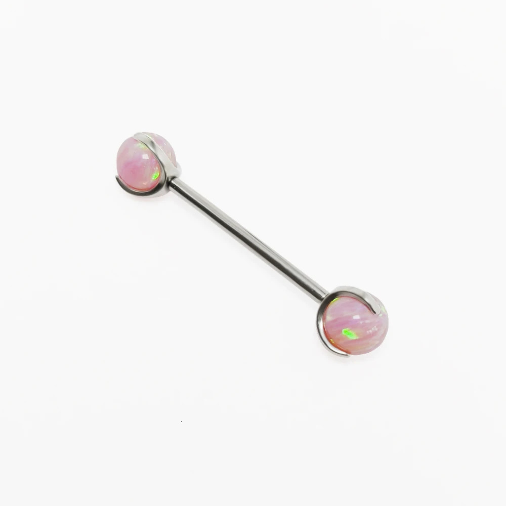 G23 opal Barbell Balls Ring Lip nipple piercings Tongue Daith Helix 16G Straight Tragus Piercing Stud Ear Body Jewelry 251224