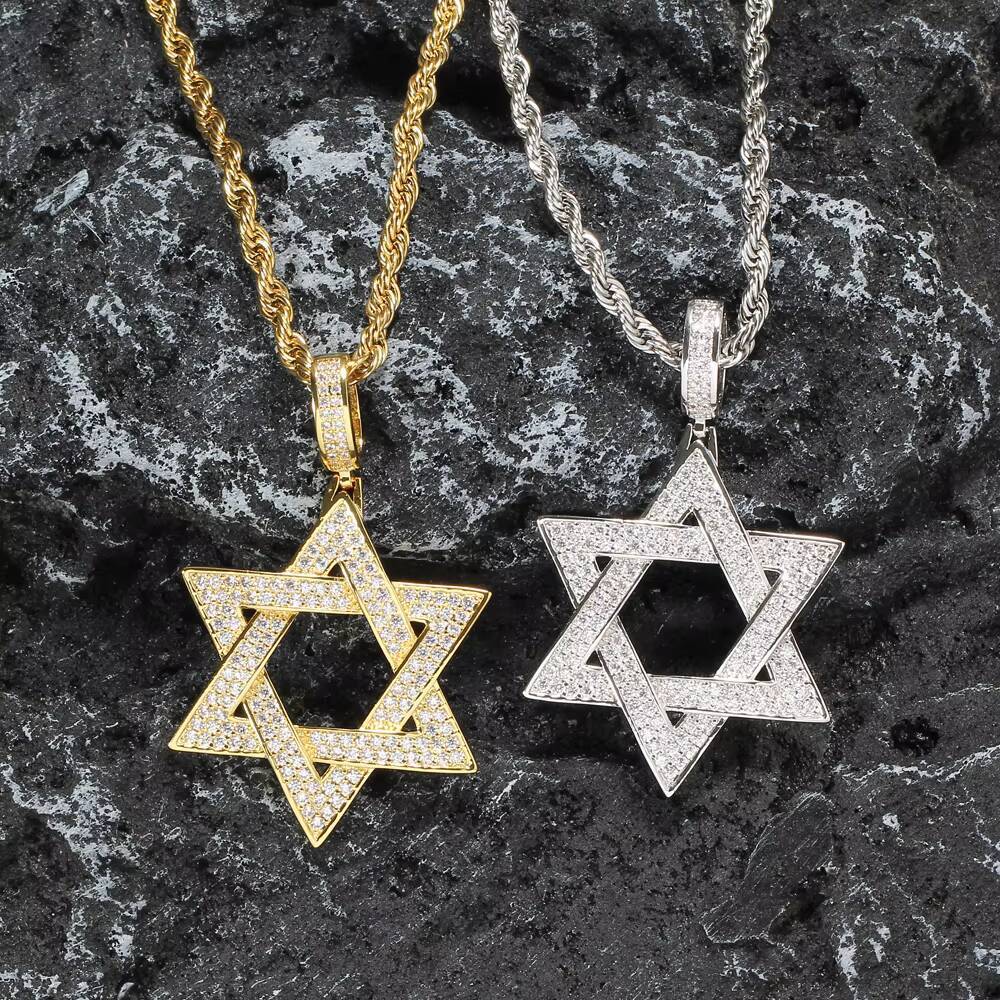 CN060 S925 Setting Moissanite Hip Hop Pendant S925 Micro Pave Moissanite Stones Necklace Jewelry for Men and Women