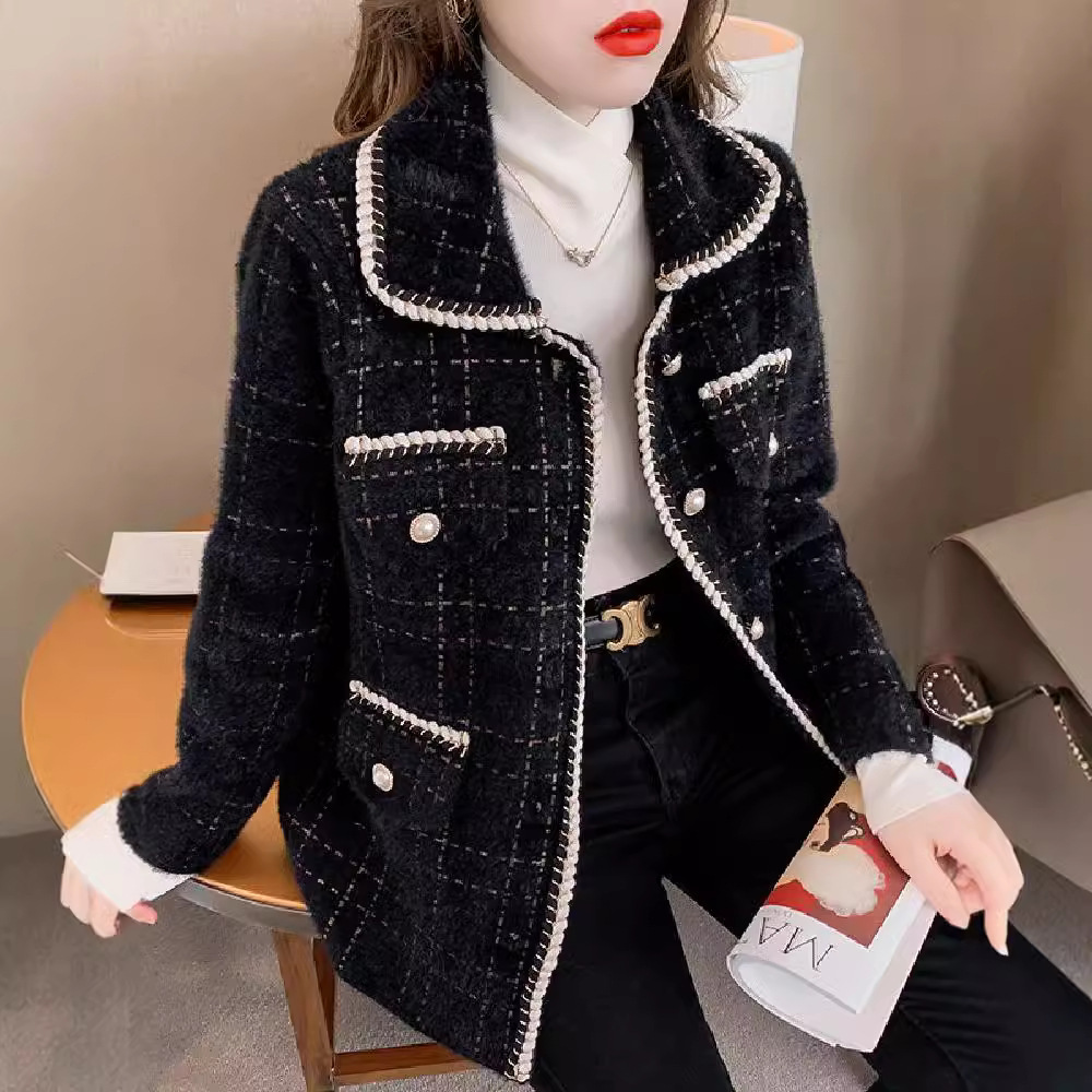 Fashtion French Style Socialite Elegant Jacket for Women Casual Versatile Autumn Winter Cardigan