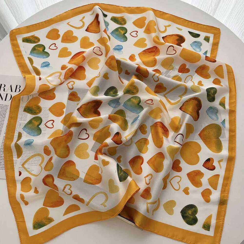 Luxury Soft Satin Print Square Scarf Women Neckerchief Spring Hair Band Foulard Bandana Echarpe Tie Shawl Wraps 25M1229