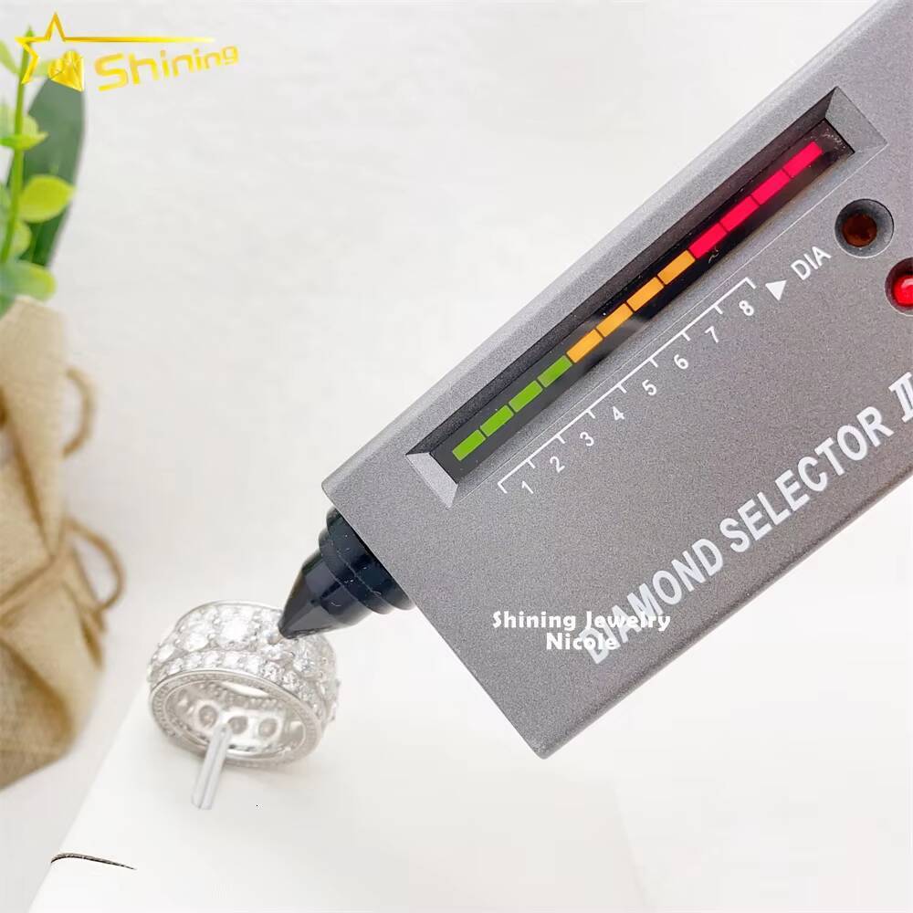 Ready to Ship Hip Hop Jewelry Diamond Band 925 Silver Moissanite Engagement Ring for Men