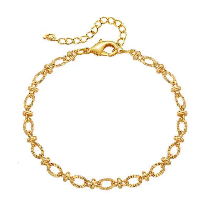 Hot luxury 18k Gold Filled creative Chain Bracelets for Women fashion Wedding accessories Party Gifts designer jewelry 18+4cm 25H1229