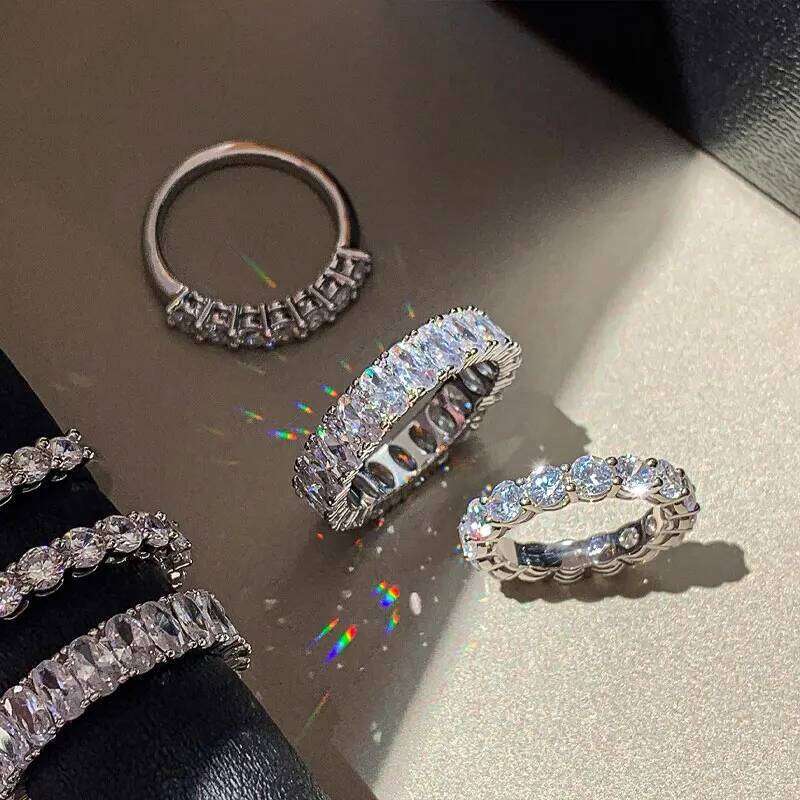 ZAKOL Brand Geometric AAA Cubic Zirconia Engagement Ring for Women Shining Brilliant CZ Proposal Wedding Jewelry