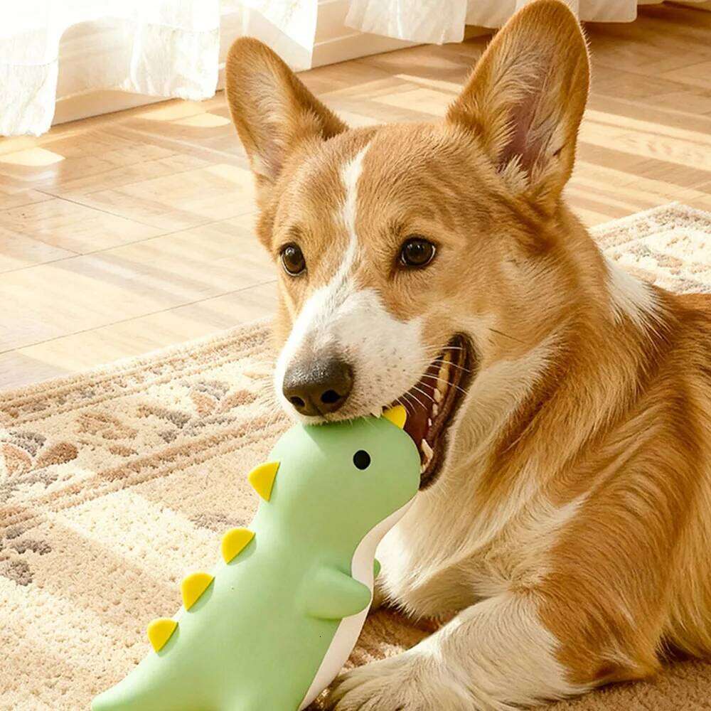 Squeaky Latex Dog - Durable Chew Resistant Pet Toys for Interactive Training, Self-Entertainment & Boredom Relief,