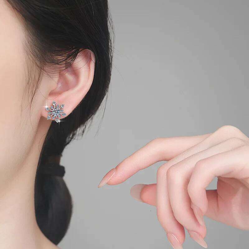 0.5ct Moissanite Earrings for Women Lab Grown Diamond Ear Studs 925 Sterling Silver Fine Jewelry Gift 5d2