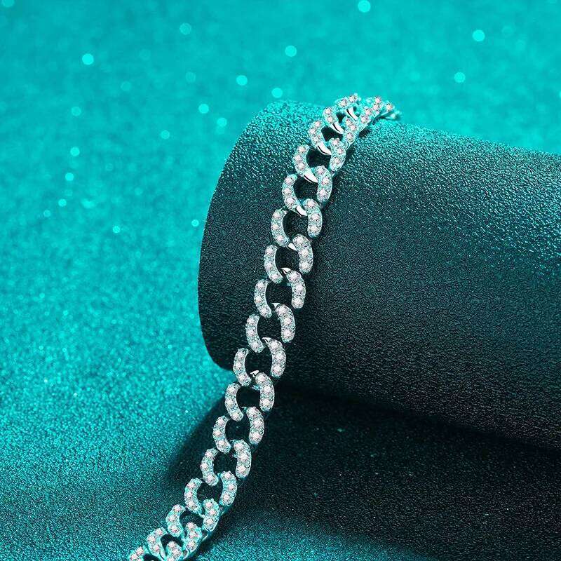 18K men and women couple full moissanite universal pt950 gold bracelet 4ed