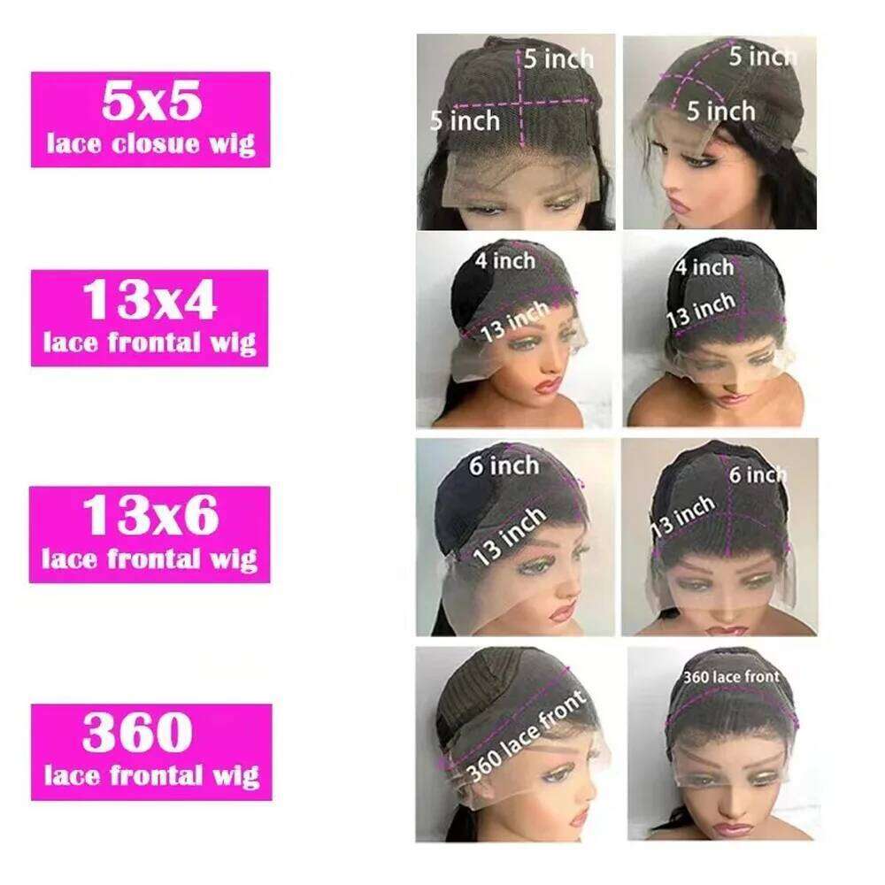 38 Inch 200% Density Bone Straight 13X6 HD Transparent Frontal Wig Brazilian 100% Human Hair 5X5 Lace Front Wigs For Women