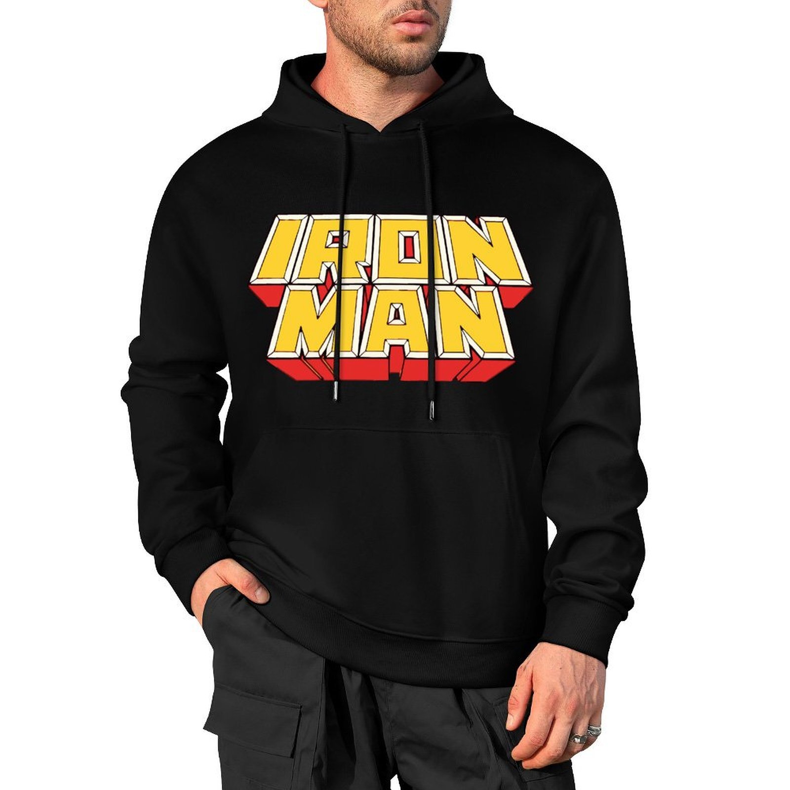 Custom Marvel Iron Man Designer Fall Winter Hoodie Design Unisex Long Sleeve Streetwear Hip Hop Oversized Fit Hoodie Men's Fashion Apparel M4