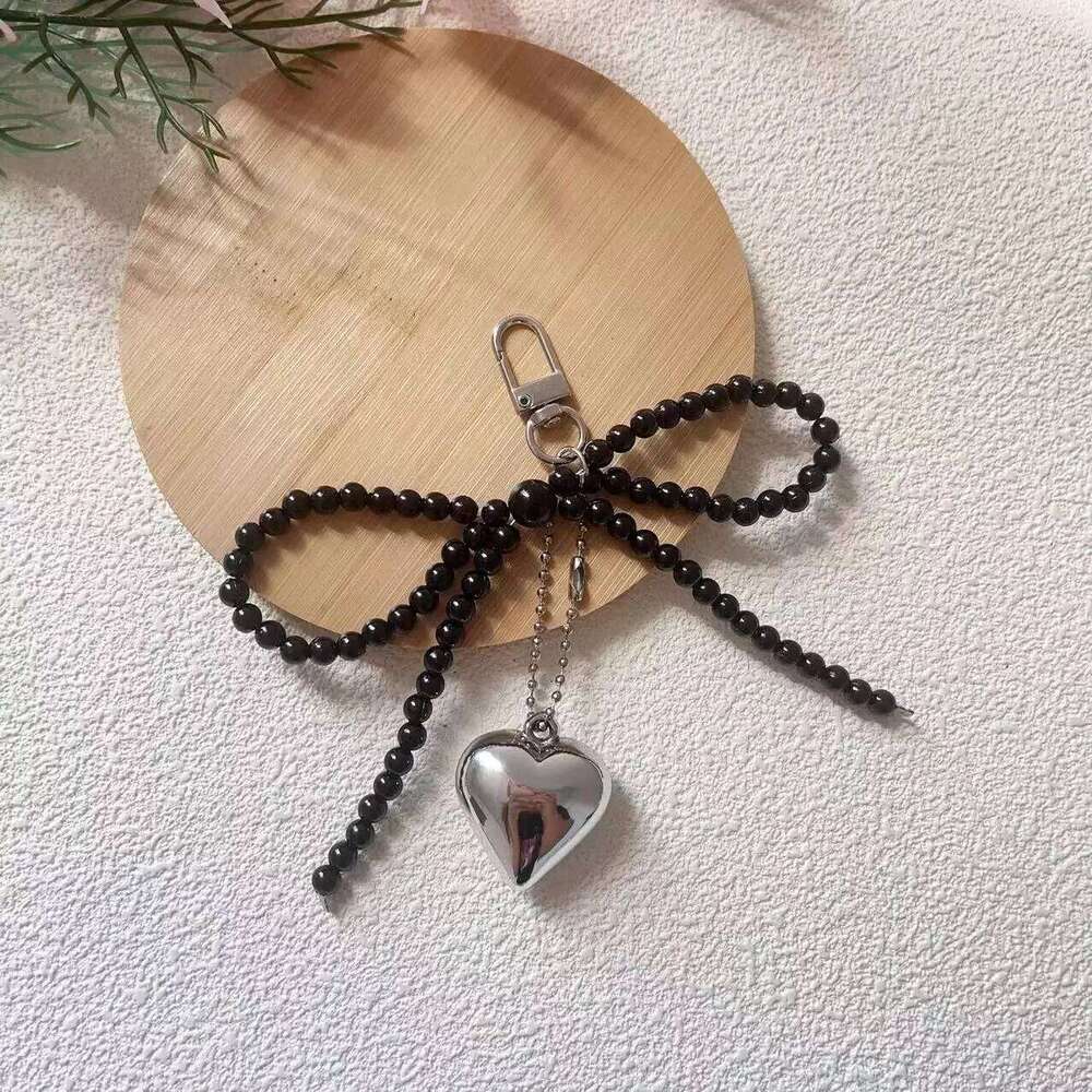 ZAKOL Delicate Beaded Key Chain White Pearl Bow Keychain Decoration For Bags Phones Korean Fashion Accessories