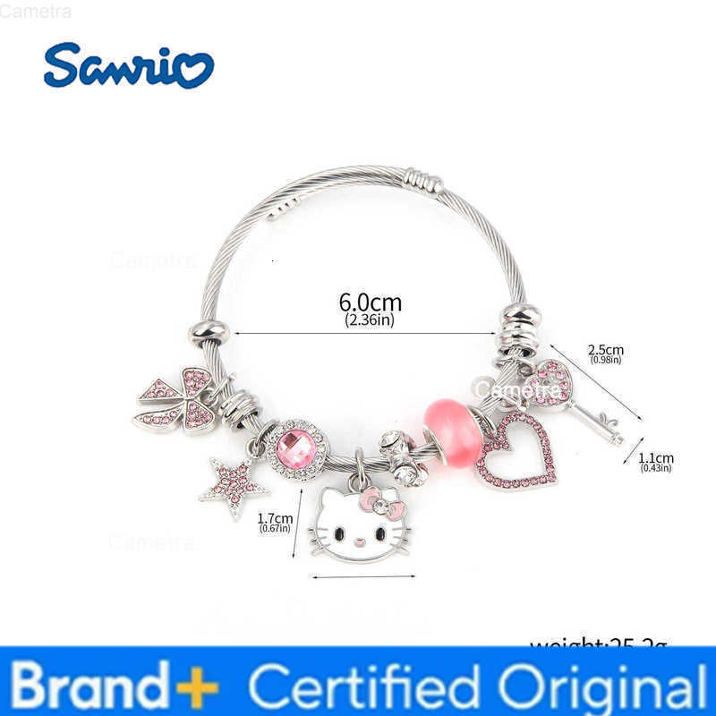 Sanrio Cartoon Anime Bracelet Hello Kitty Kawaii Collar Metal Pendant Bracelets For Women Girl Fans Friends Couple Charm Jewelry H251229