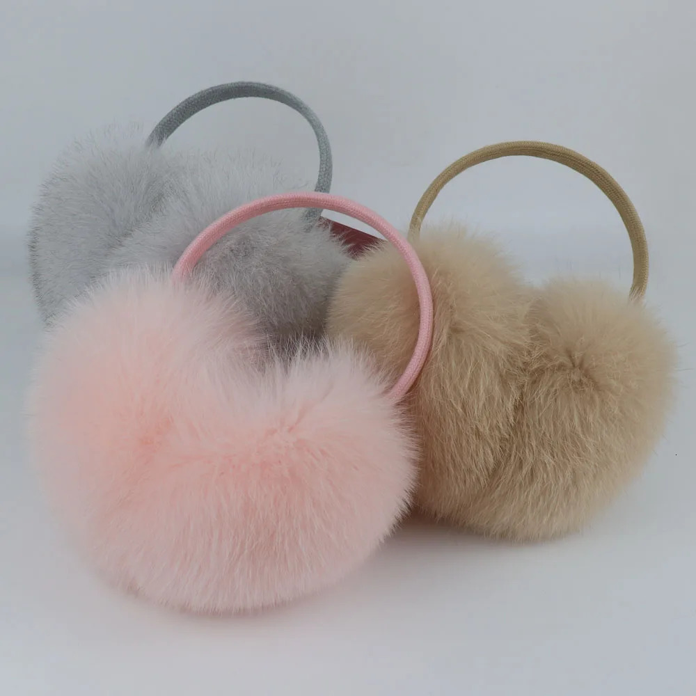Winter Fox Fur Earmuffs for Women Natural Fox Fur Scarves Dual use Genuine Warmer Plush EarMuff Outdoor Solid Fur Scarf 251225