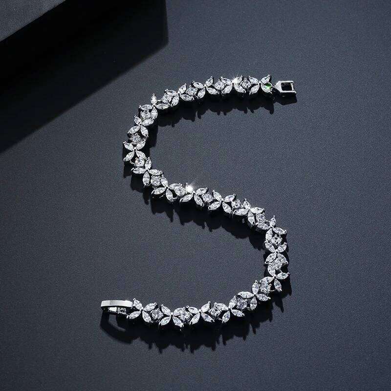 ZAKOL High Quality AAA Cubic Zirconia Tennis Bracelet Shiny Crystal Zircon Charm Bracelets Bridesmaid Jewelry Gift