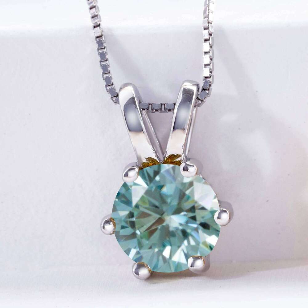 Classic 1 Ct Real Moissanite Pendant Gold Necklace For Women Top Quality 100% 925 Sterling Silver Wedding Party Fine Jewelry 10e