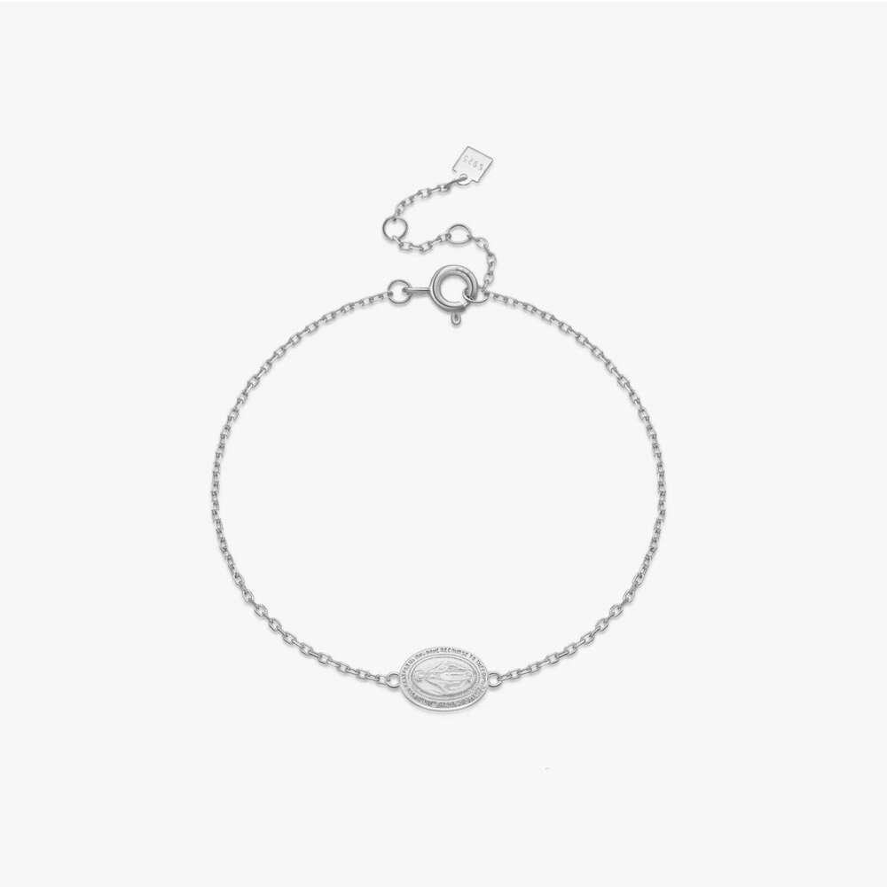 VEWANT Women 925 Sterling Silver Virgin Mary Charm Chain Bracelet Plain 2024 Party Simple Dainty Birthday Gift Jewels 25H1229
