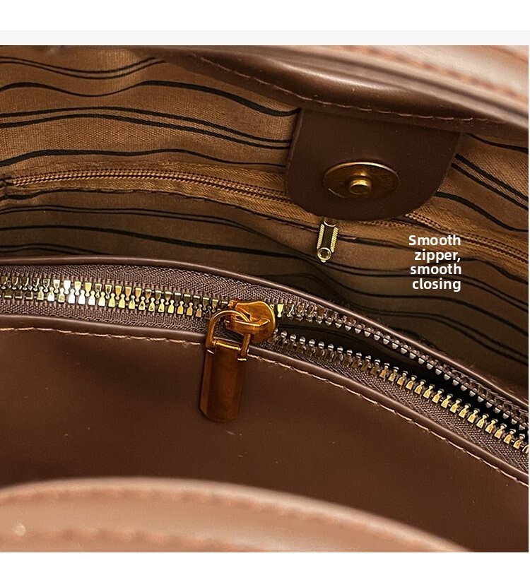 Small-scale vintage handbag with large capacity, single shoulder crossbody bag