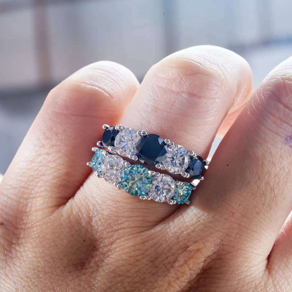 Luxury Total 3.6 Ct moissanite lab Diamonds Rings Round Brilliant for Women Bride Wedding Band Gift fine dating Jewelry gift 0fa