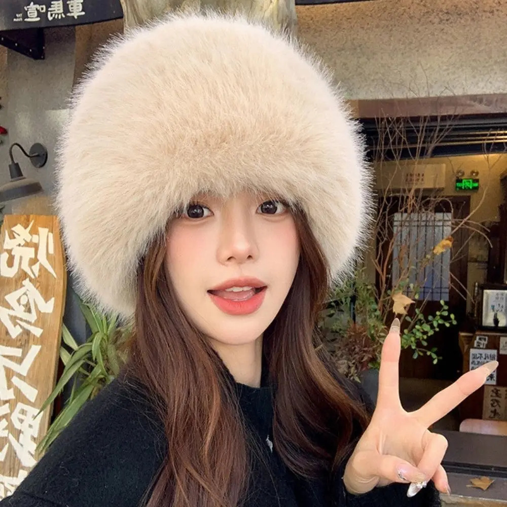 Fur Hat Women Warm Snow Ski Cap Female Faux Fox Fur Thick Warm Winter Hat Lady Windproof Russian Hat Ear Warmer Bonnet 251225