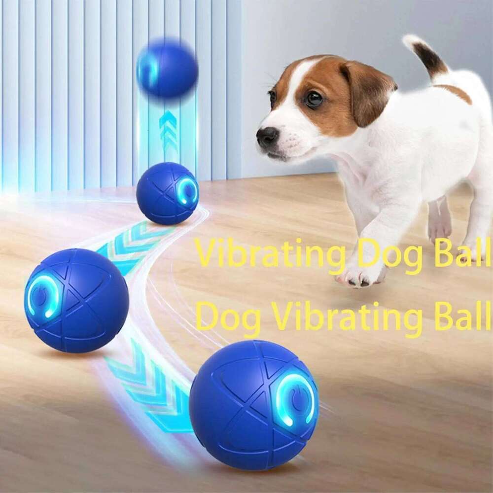Automatic Rolling - USB Rechargeable Interactive Ball with LED Light, Self-Moving Indoor Play Toy for Puppy Dog