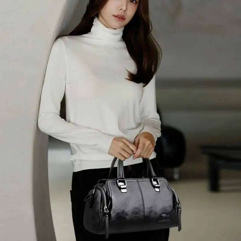 Designer Brand Shoulder Large Capacity Casual Tote Bag High Quality Soft Leather Top-Handle Bags Female Handbag