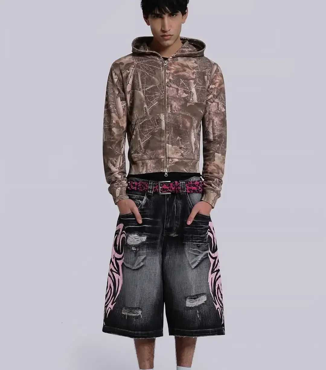 Harajuku Y2K Denim Shorts Tassels n Vintage Shorts Men Women Street Hip Hop Fashion Punk High Waist Wide Leg Pants 251223