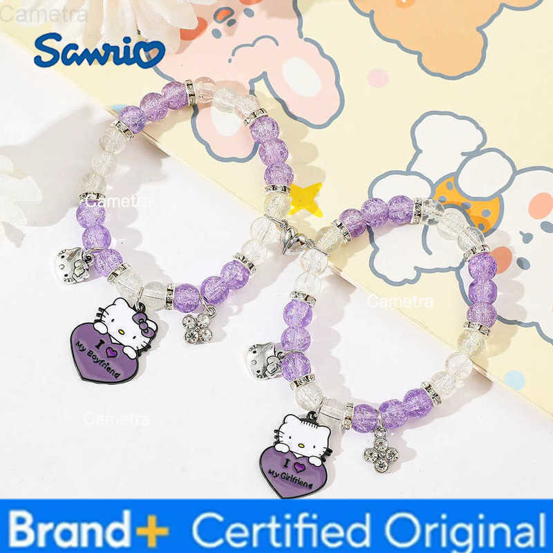 Sanrio Cartoon Cute Hello Kitty Bracelet Purple Exquisite Hello Kitty Bangle For Women Men Couple Jewelry Gifts H251229