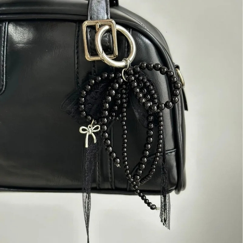 Korean Ins Pearls Lace Bowknot Key Chains Sweet Beaded Pendant Keyring for Women Bag Car Keychain Exquisite Ornament 251219